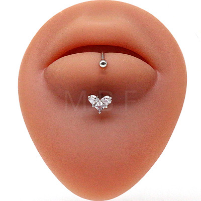 Stainless Steel Rhinestone Lip Rings Piercing Jewelry for Women WG14C26-06-1