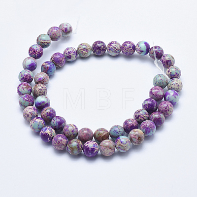 Natural Imperial Jasper Beads Strands X-G-I122-6mm-15-1