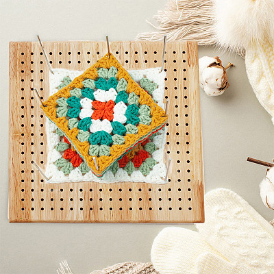Square Wooden Crochet Blocking Board PW-WG70963-01-1