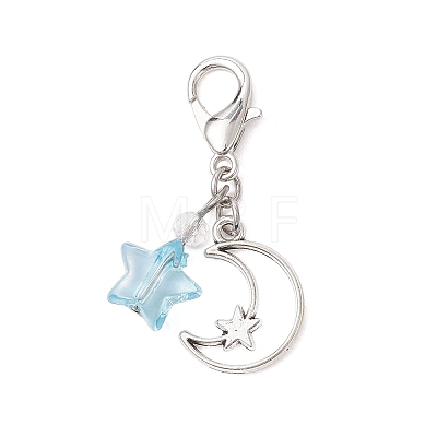 Transparent Acrylic with Glass Pendant Decorations HJEW-JM04643-1