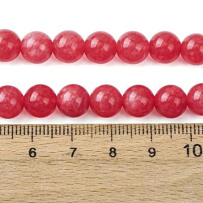 Natural White Jade Imitation Rhodonite Beads Strands G-I299-F15-8mm-1
