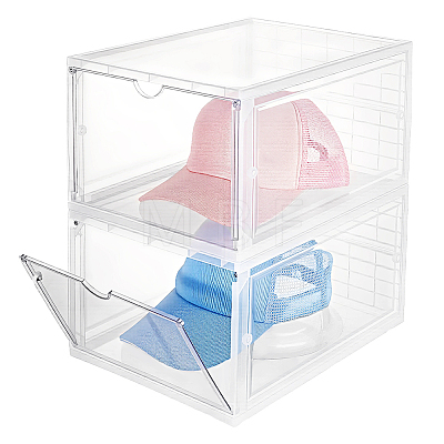 Acrylic Shoes Drawer Boxes CON-WH0112-083-1