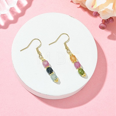 Natural Gemstone Dangle Earrings EJEW-JE07308-1