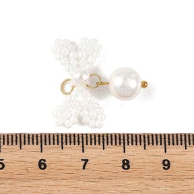 Glass Seed Bead Pendants PALLOY-MZ01383-02-1