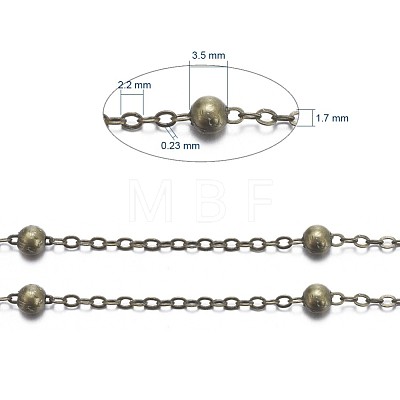 Brass Flat Oval Cable Chains CHC018Y-AB-1