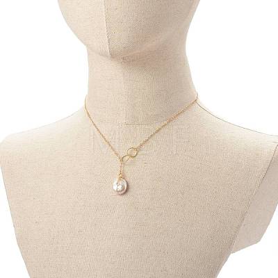 Natural Baroque Pearl Pendant Necklace NJEW-JN03599-01-1