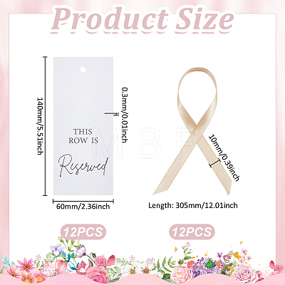 12Pcs Paper Seat Reserved Sign Hanging OFST-WH0004-095A-1