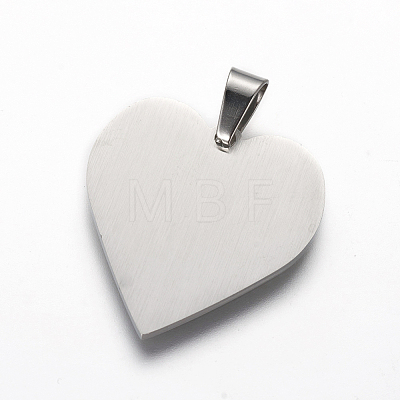 304 Stainless Steel Stamping Blank Tag Pendants STAS-F213-02P-1