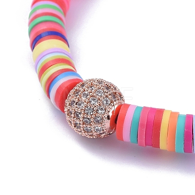 Handmade Polymer Clay Heishi Bead Stretch Bracelets BJEW-JB05097-03-1