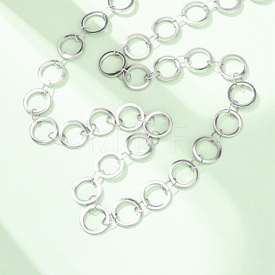 304 Stainless Steel 8MM Ring Link Chain Necklaces NJEW-P343-01B-P-1