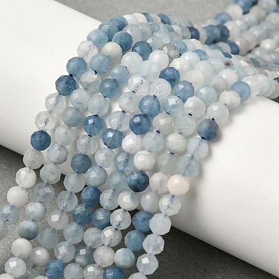 Natural Aquamarine Beads Strands G-A276-C09-4mm-02-1