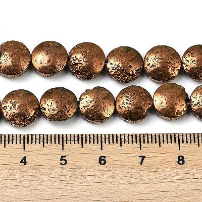 Electroplated Natural Lava Rock Beads Strands G-K388-01B-1