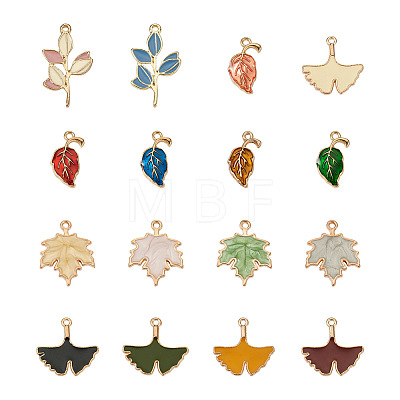 64Pcs 16 Styles Alloy Enamel Pendants ENAM-PJ0001-04-1