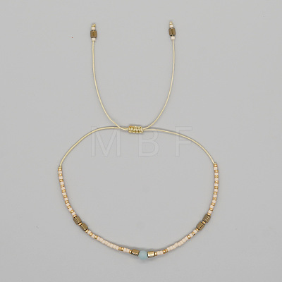 Adjustable Glass Seed Bead Braided Bead Bracelets for Women VT9382-46-1