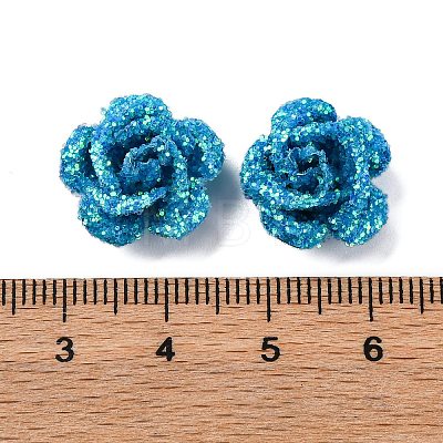 3D Rose Flower Baking Paint Aluminum Beads FIND-L019-01B-1