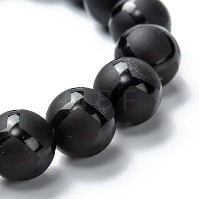 Frosted Glass Beads Stretch Bracelets BJEW-I296-08C-1