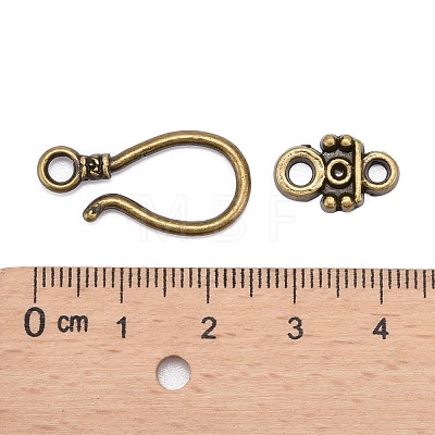 Alloy Hook and Eye Clasps X-PALLOY-2781-AB-FF-1