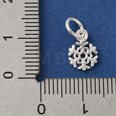 925 Sterling Silver Snowflake Charms with Jump Rings FIND-U013-01S-1