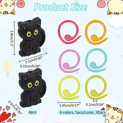  Cat Food Grade Eco-Friendly Silicone Knitting Needle Stoppers DIY-NB0010-71-1