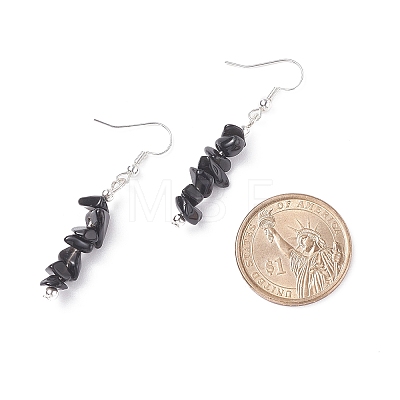 Natural Obsidian Chips Beaded Jewelry Set X-SJEW-JS01232-01-1