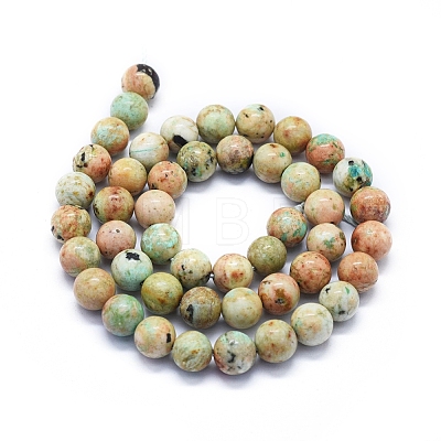 Natural Peruvian Turquoise(Jasper) Beads Strands G-E561-11-8mm-AB-1