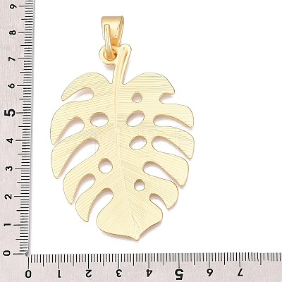 Leaf Rack Plating Alloy Big Pendants FIND-N005-50G-1