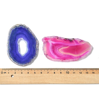 Mixed Electroplate Gemstone Natural Dyed & Heated Agate Slices G-L138-06-1