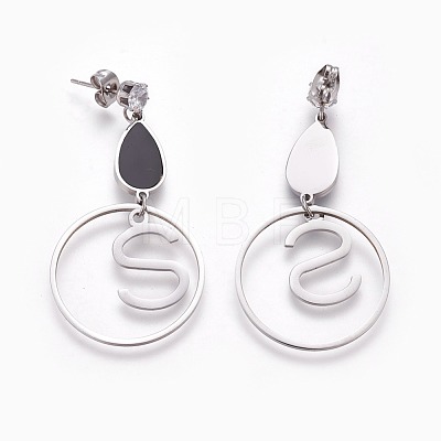 (Jewelry Parties Factory Sale)304 Stainless Steel Dangle Stud Earrings EJEW-F195-01-1