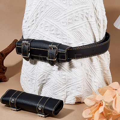 Medieval PU Leather Sword Holder Belts AJEW-WH0871-64B-1