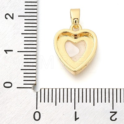 Brass Micro Pave Cubic Zirconia with Acrylic Pendants KK-S049-25G-1