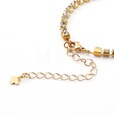 Brass Rhinestone Strass Chain Bracelets X-BJEW-JB06002-1