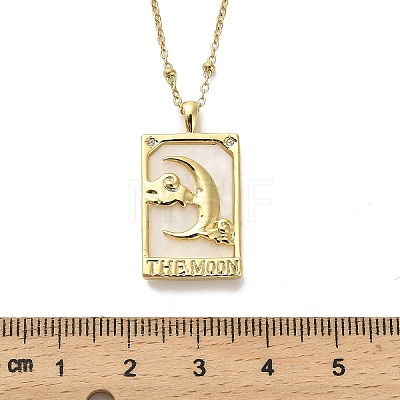 Brass Cubic Zirconia Pendant Necklaces NJEW-H051-01G-01-1