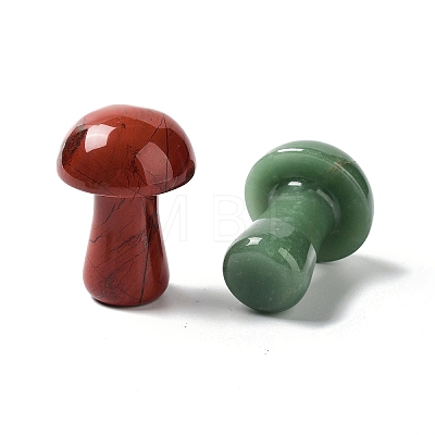 Natural & Synthetic Gemstone Carved Mushroom Statues Ornament G-P525-15-1