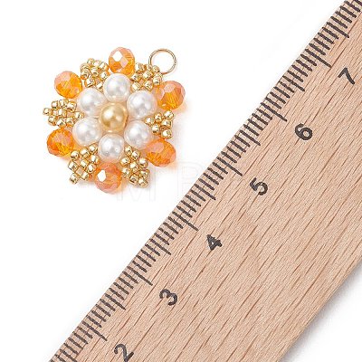 TOHO Glass Seed Beaded Pendants PALLOY-MZ01276-02-1