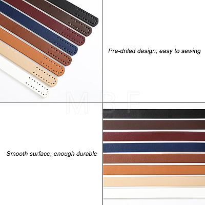 8Pcs 8 Colors PU Imitation Leather Bag Straps FIND-FH0004-99-1