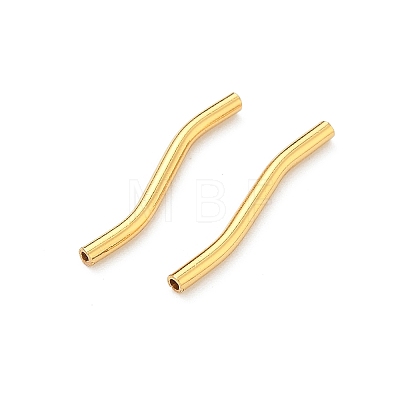 Brass Wavy Tube Beads KK-H532-36A-G-1