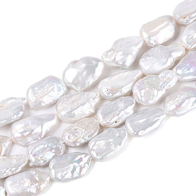 Natural Baroque Keshi Pearl Beads Strands PEAR-S020-D05-01-1
