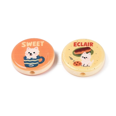 Printed Opaque Acrylic Beads OACR-Q199-05-01-1