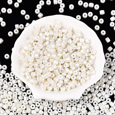 Baking Paint Pearlized Glass Seed Beads SEED-T008-03A-1