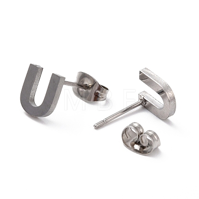 304 Stainless Steel Greek Alphabet Stud Earrings STAS-D007-07P-23-1