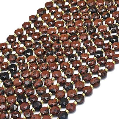 Natural Mahogany Obsidian Beads Strands G-C116-A66-02-1