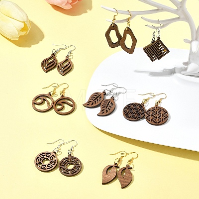DIY Leaf Dangle Earring Making Kits DIY-FS0008-63B-1