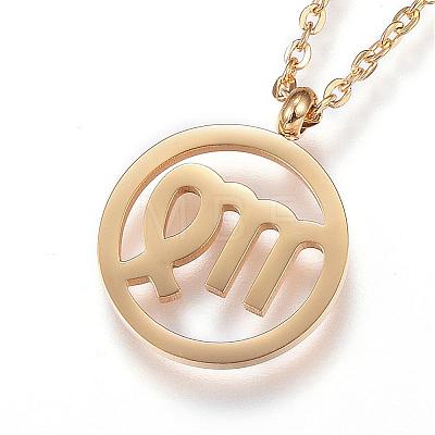 304 Stainless Steel Pendant Necklaces NJEW-N0074-23G-1
