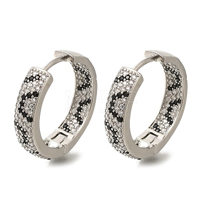 Rack Plating Brass Micro Pave Cubic Zirconia Hoop Earrings EJEW-H016-20P-1