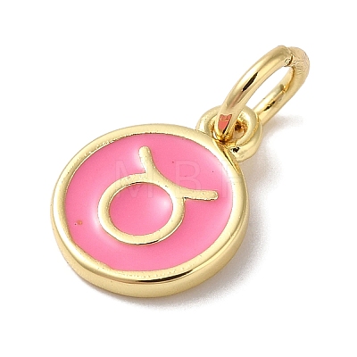 Real 18K Gold Plated Brass Enamel Charms KK-L216-001G-D04-1