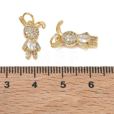 Brass Micro Pave Clear Cubic Zirconia Pendants CU-CBA9AFC-01G-30-1