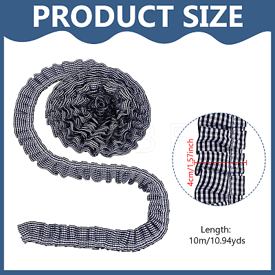 Pleated Polyester Lace Ribbons SRIB-WH0011-473A-1