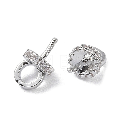 Brass with Cubic Zirconia Peg Bails LS-KK-B087-13A-P-1