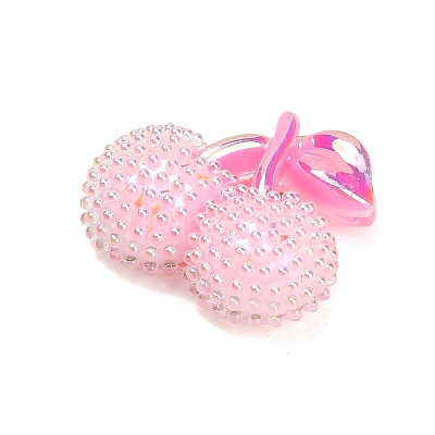 AB Color Alloy & Resin Beaded Pendants RE-CBA4A70-02B-1