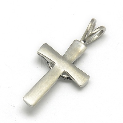 Fashionable Retro 304 Stainless Steel Cross with Claddagh Ring Pendants STAS-L017-54-1
